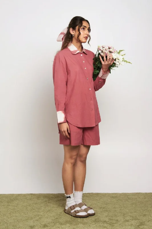 Berry Clamp Organic Cotton Shirt- Old Rose Pink