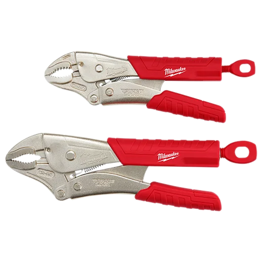 2 Pc. 7 In. & 10 In. Torque Lock Curved Jaw Locking Pliers Set With Grip