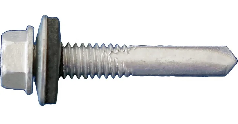 Daggerzâ„¢ 12-24" x 1-1/2" Hex Washer Head Self Drill Screws with Bonded Washer Silver - 2000 Qty