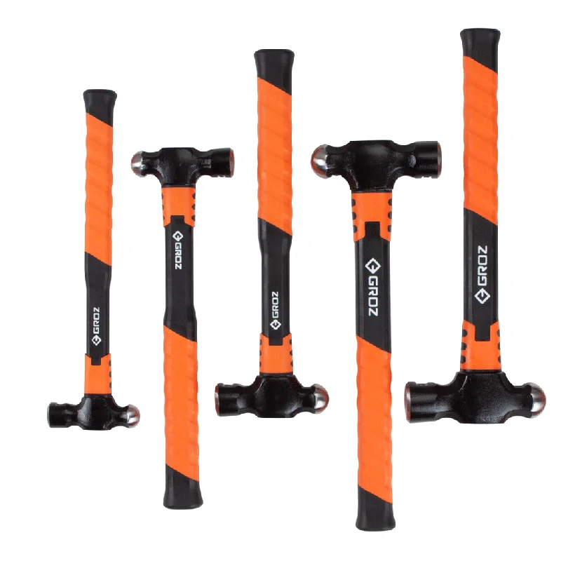 5 Piece Ball Pein Hammers Set - 8, 12, 16, 24, & 32 Oz.