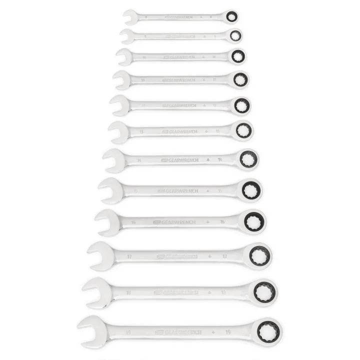 GEARWRENCH 12 Piece 72-Tooth 12 Point Ratcheting Combination Metric Wrench Set