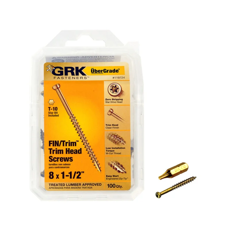 GRK Fasteners UberGrade No. 8  x 1-1/2 in. L Star Screws 100 pk