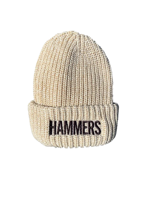 Hammers Font Beanie Oatmeal