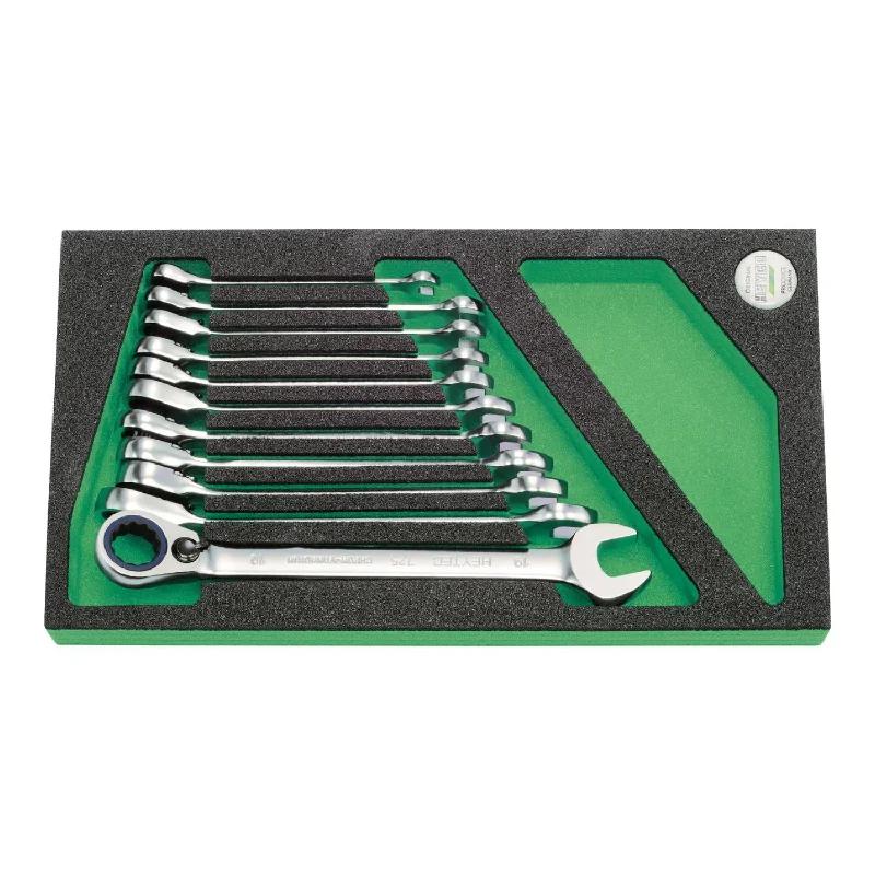 Heyco 00986572580 Modules Reversible Combined Ratchet Wrenches, 11 Pc.