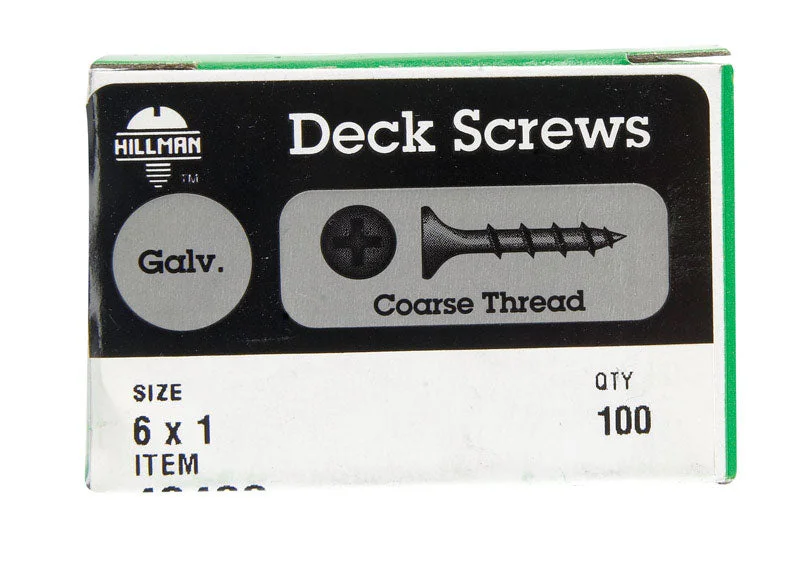 HILLMAN No. 6 Ga. X 1 in. L Gray Phillips Bugle Head Deck Screws 100 pk