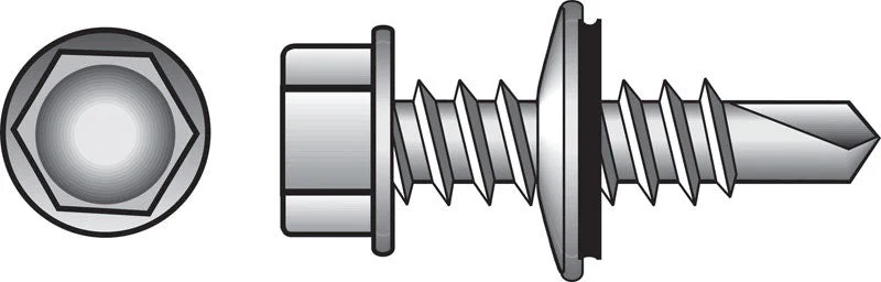 HILLMAN 1/4 in. X 2 in. L Hex Hex Washer Head Self-Drilling Screws 100 pk