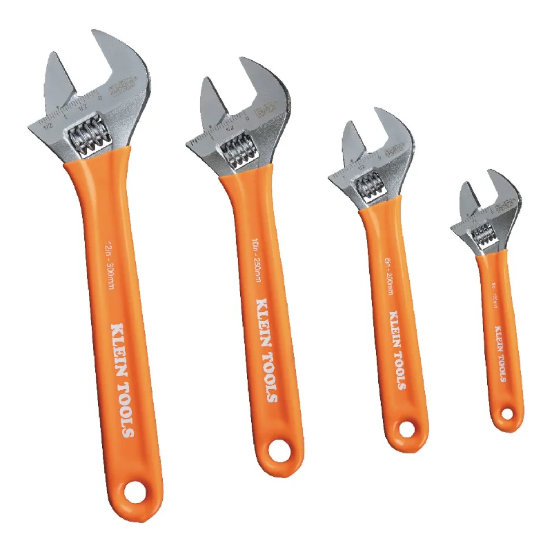 Klein Tools D5074 Extra-Capacity Adjustable Wrenches, 4 Pc.