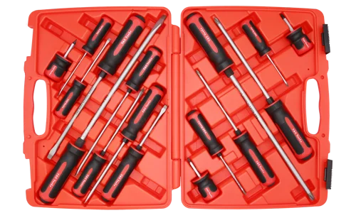 T&E 16Pc. Tang Thru S2 Steel Screwdriver Set