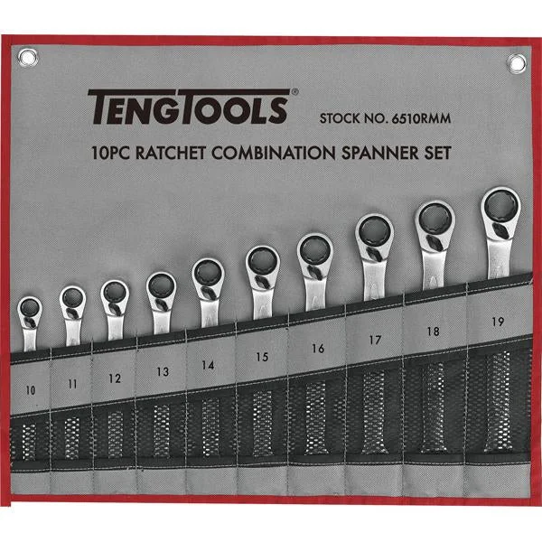 Teng 10Pc Ratchet Reversible Metric Spanner Set | Wrenches & Spanners - Sets