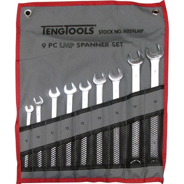 Teng 9Pc Lmp Combination Spanner Set 8-19Mm W/Wallet | Wrenches & Spanners - Sets