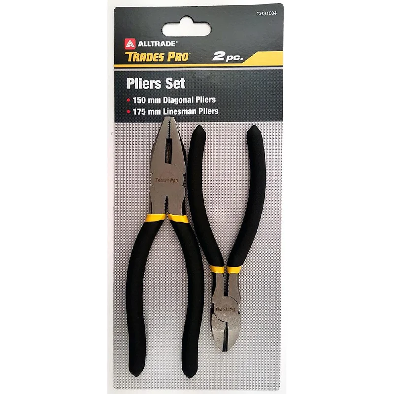 Trades Pro 2pc Pack 150mm/6" Diagonal & 175mm/7" Linesman Pliers