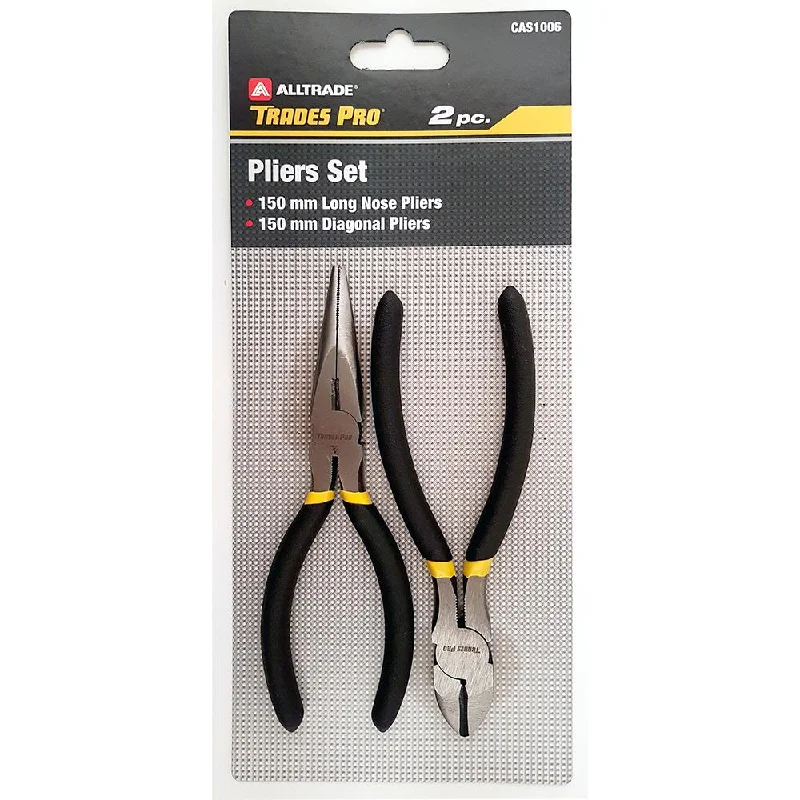 Trades Pro 2pc Pack 150mm/6" Long Nose & Diagonal Pliers