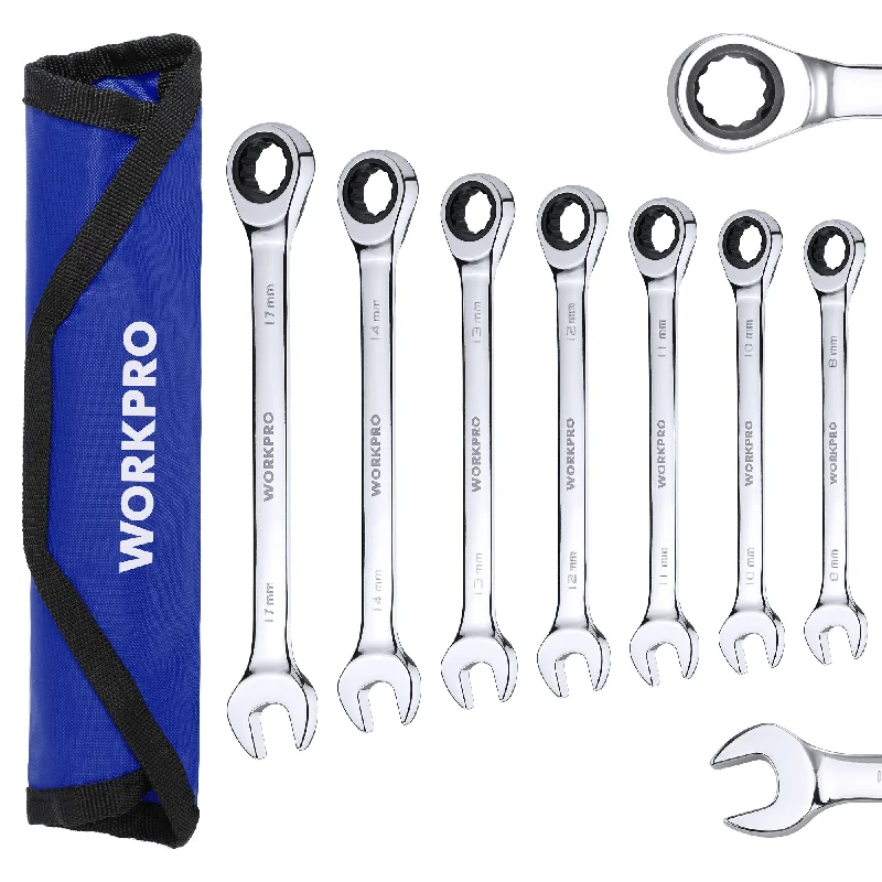 WORKPRO 7-Piece Ratcheting Combination Wrench Set