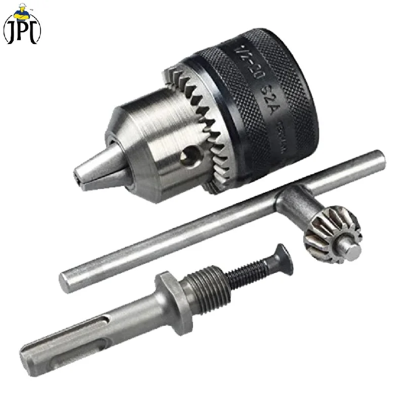 JPT Heavy Duty 13mm Drill Chuck with Key and SDS Plus Shank Adapter for Impact Drills and Rotary Hammers