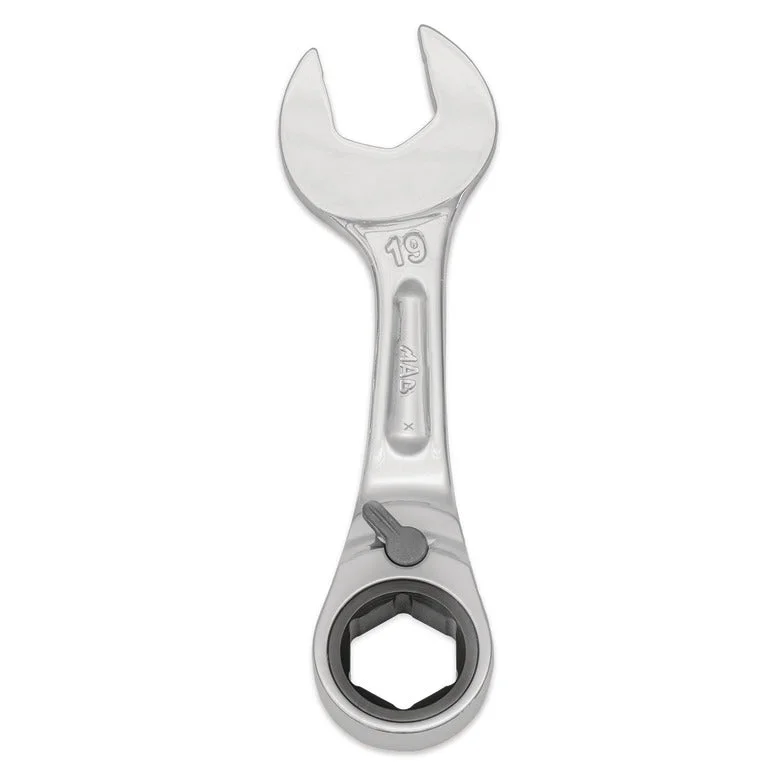 Metric Stubby Offset Ratcheting Wrenches - 6-PT.