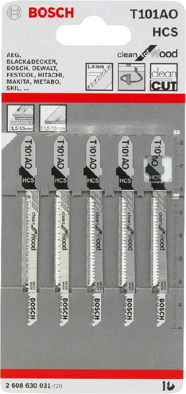 Bosch T101AO Jigsaw Blade for Wood (T-type Shank)