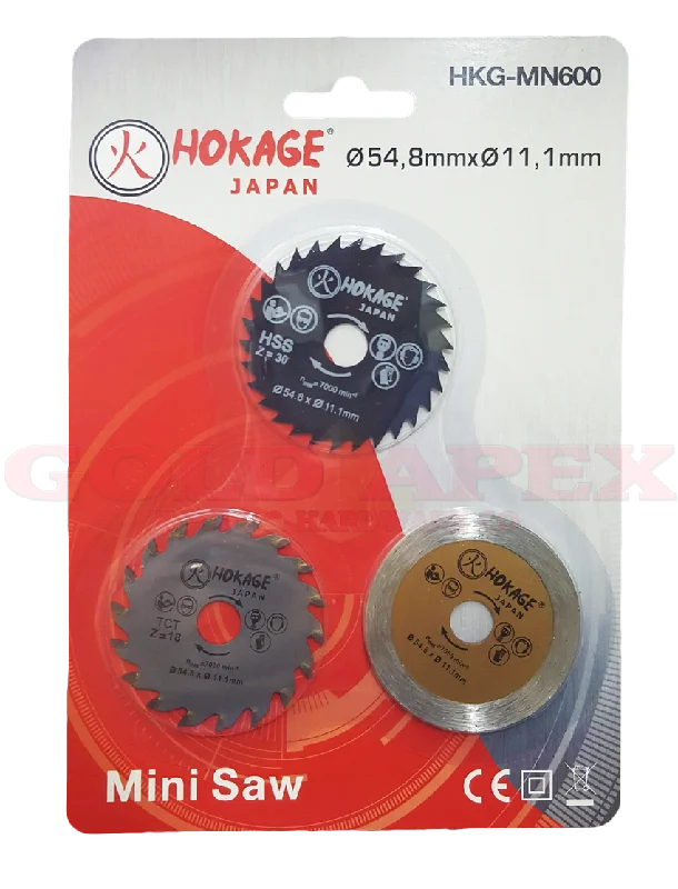 Hokage Mini Saw Blade Set (3 pcs) *For MS600 or Rotorazer*