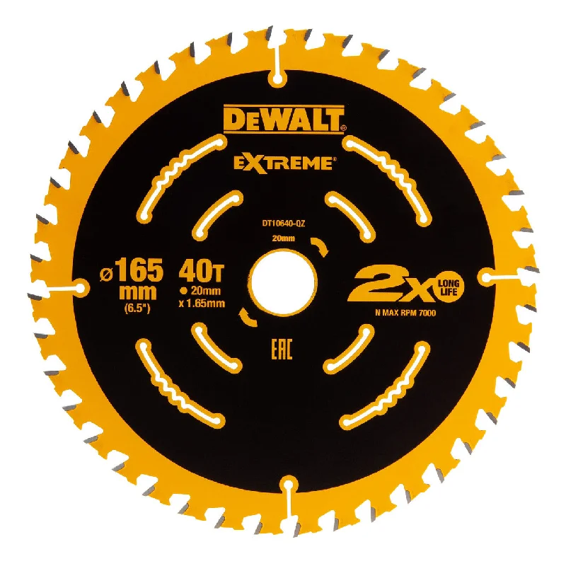 DeWalt DT10640 Extreme Framing Circular Saw Blade for Wood 165 x 20mm x 40T